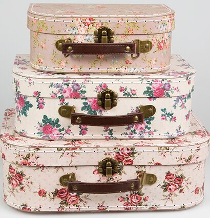 Vintage Rose Suitcase från Sass & Belle i tre storlekar