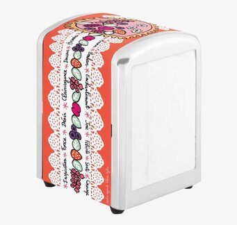 Foto av färgglatt servettställ med europeisk charm