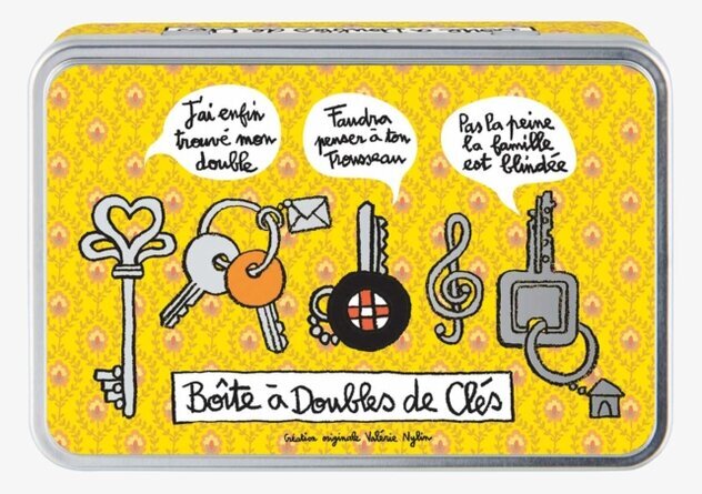 Plåtburk Nycklar från Derriére la porte med retrodesign