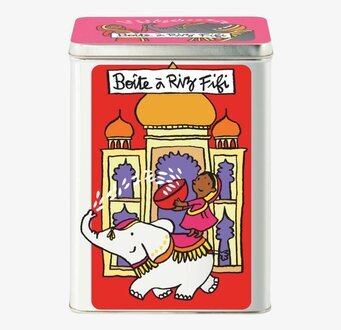 Bild av färgglad och lekfull plåtburk med elefant