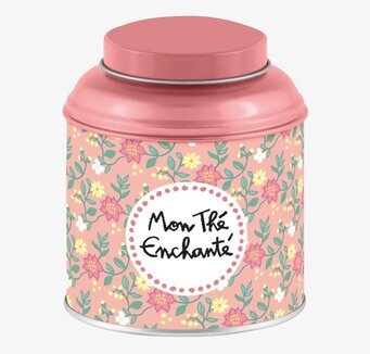 Bild av harmonisk plåtburk med blommigt mönster