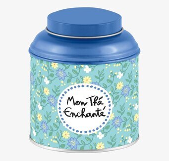 Bild av en dekorativ och praktisk plåtburk för te