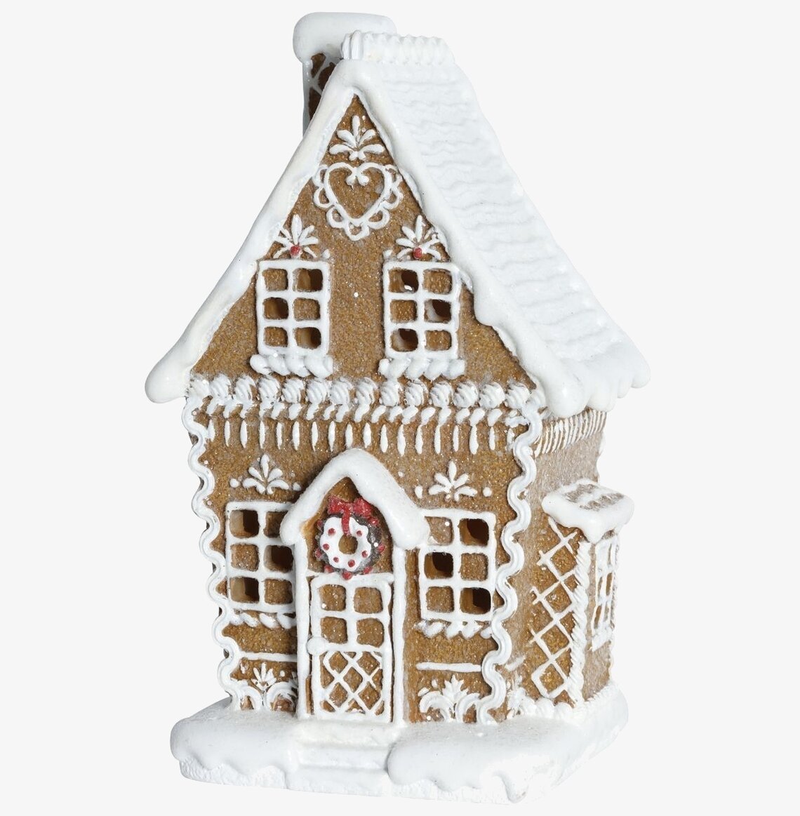 Pepparkakshus LED från Silkflower med detaljerad glasyr