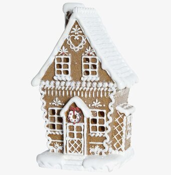 Pepparkakshus LED från Silkflower med detaljerad glasyr