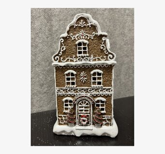 Pepparkakshus LED från Silkflower med detaljerad glasyr