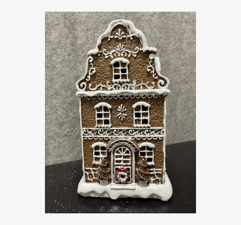 Pepparkakshus LED från Silkflower med detaljerad glasyr