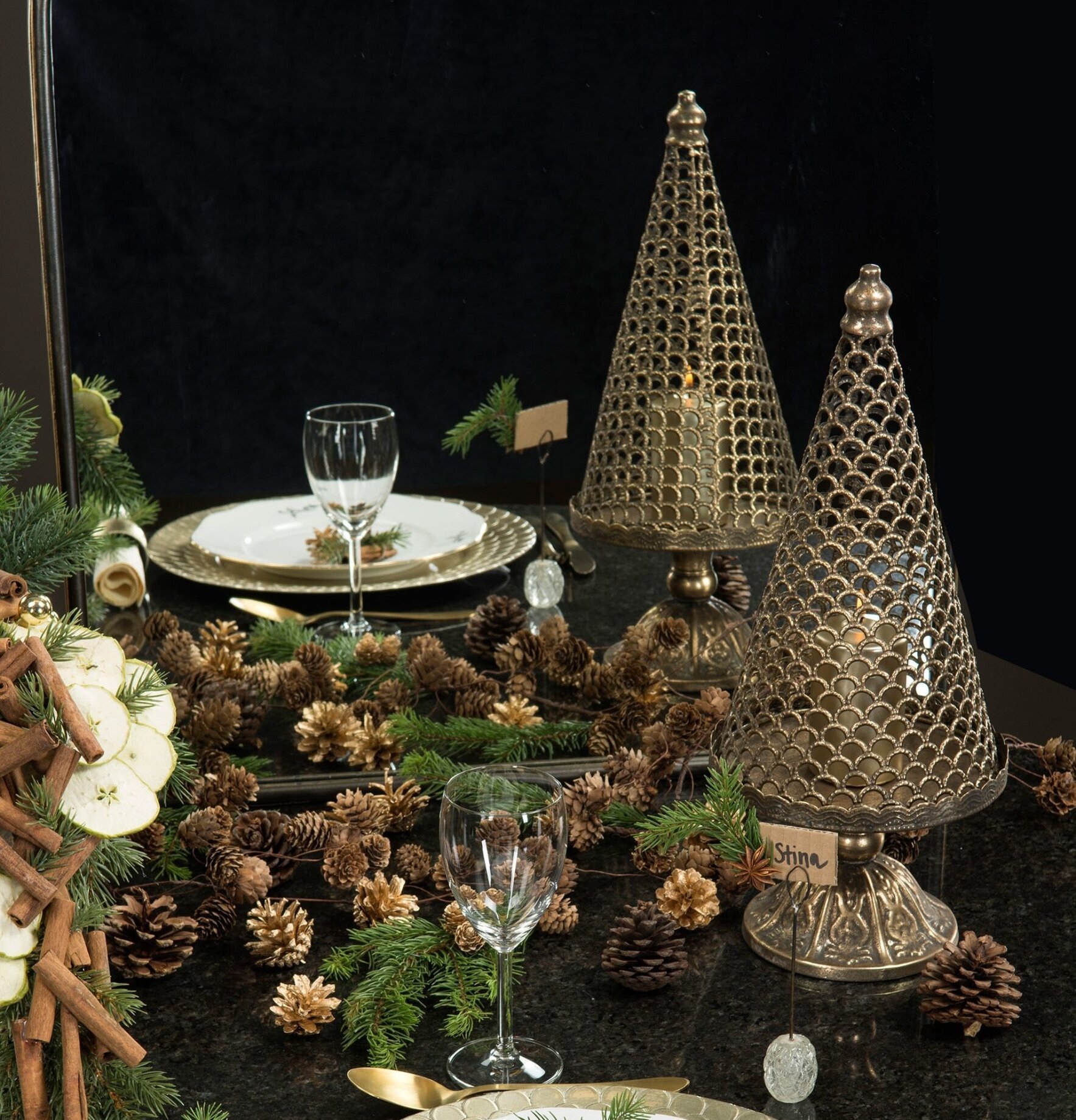 Granfat Set/2 Antik Guldbrun från A Lot Decoration på dukning