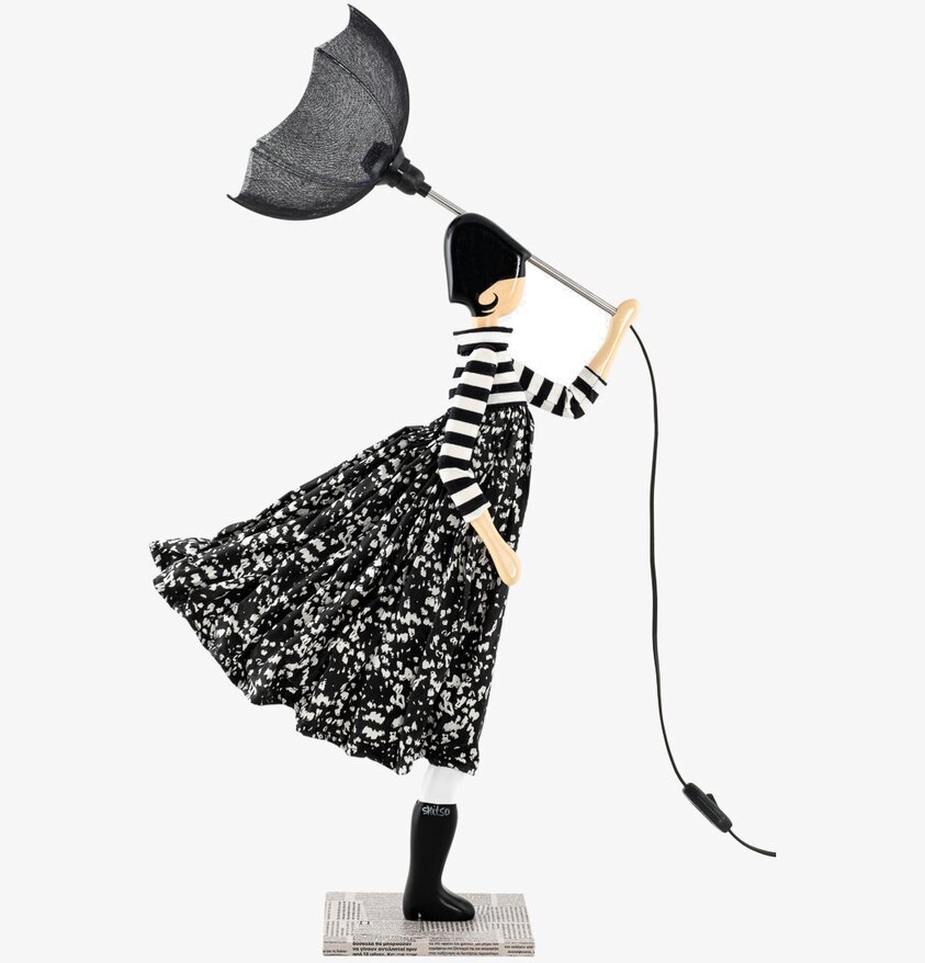 Bordslampa Svok från Skitso, kvinna med parasoll-lampskärm