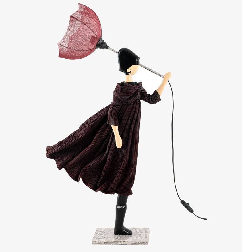 Bordslampa Milagros från Skitso med kvinnofigur och paraply