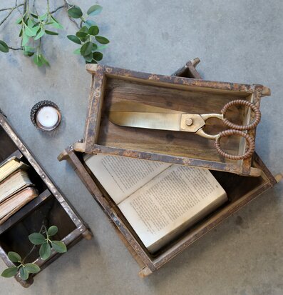 Murstensform Grimaud Chic Antique Förvaringslådor och korgar Boxar Förvaringsboxar Porslinsboxar Trälådor Smyckesboxar i porslin Förvaringsbrickor Murstensformar