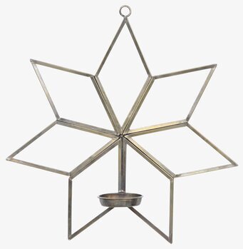 Väggljusstake Stjärna Antik Mässing från Chic Antique
