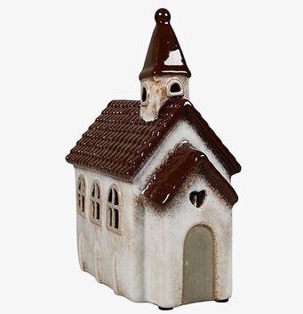 Bild av keramikljuslykta i form av en kyrka