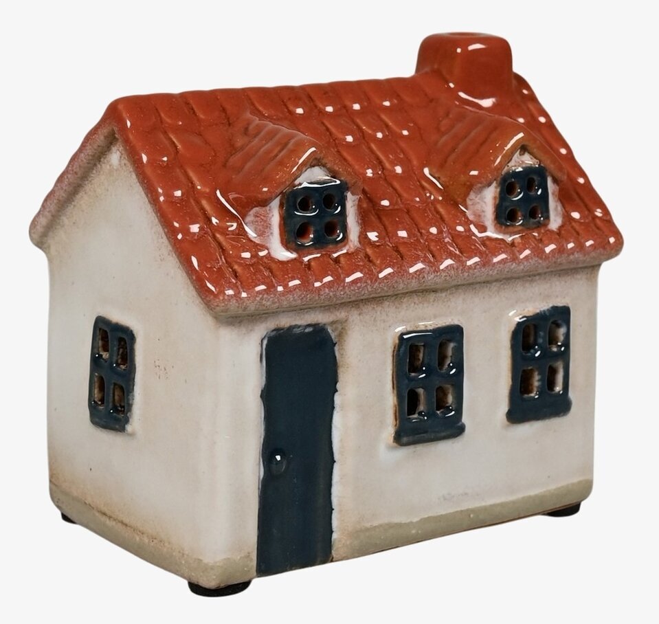 Ljuslykta Hus Beige från Det Gamle Apotek, keramisk