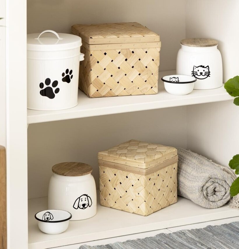 Förvaringsburk Hundmat Vit från IB Laursen i vit bokhylla