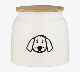 Förvaringsburk Hundmat Vit från IB Laursen med trälock