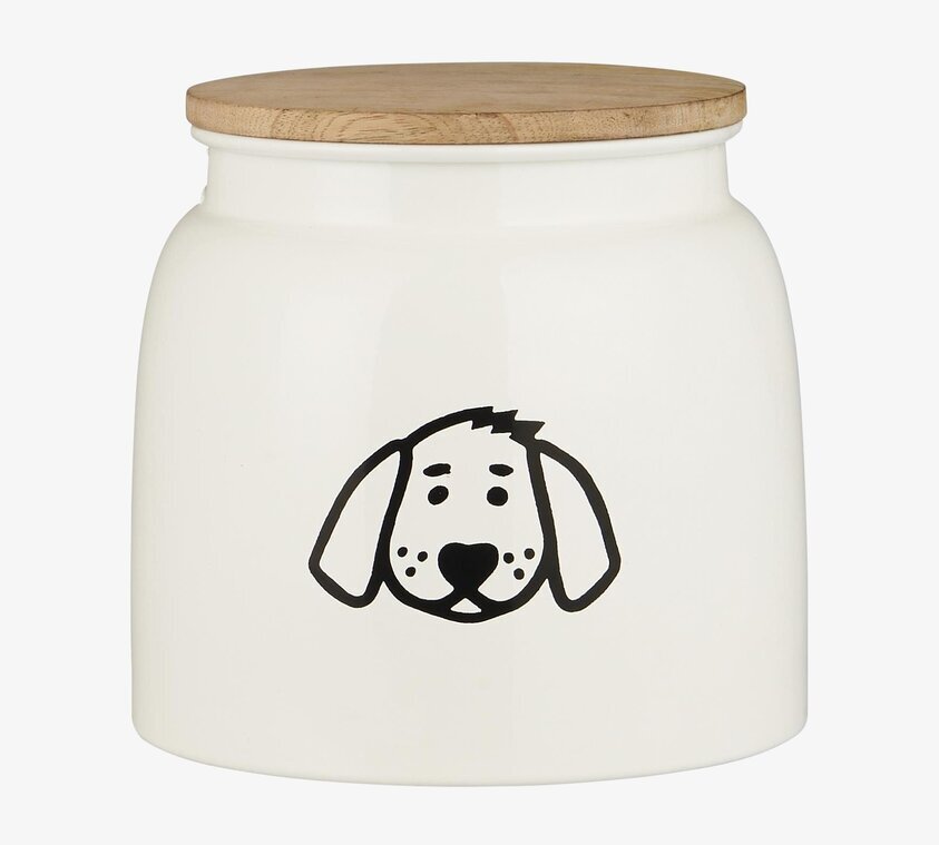 Förvaringsburk Hundmat Vit från IB Laursen med trälock