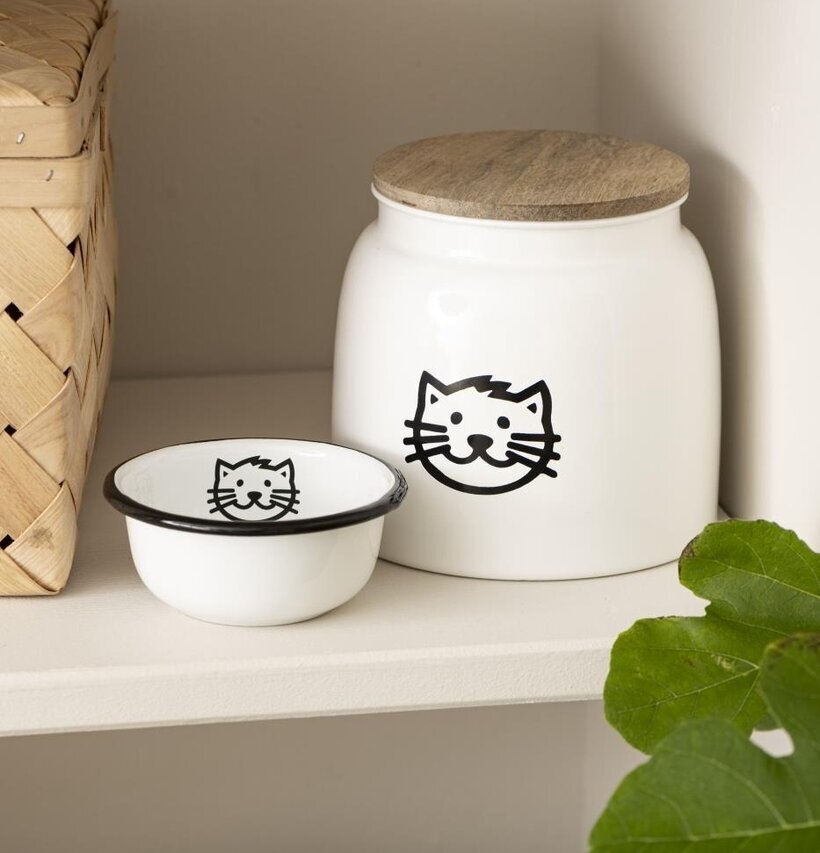 Förvaringsburk Kattmat Vit från IB Laursen med kattmotiv