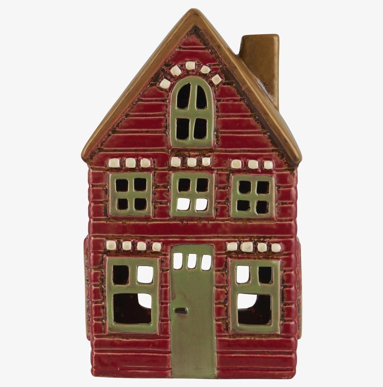 Ljuslykta Thorshavn Röd från IB Laursen, keramik, husformad