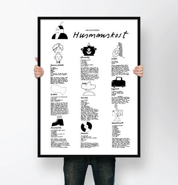 Poster Husmanskost #1 från Owe Gustafson med svenska rätter