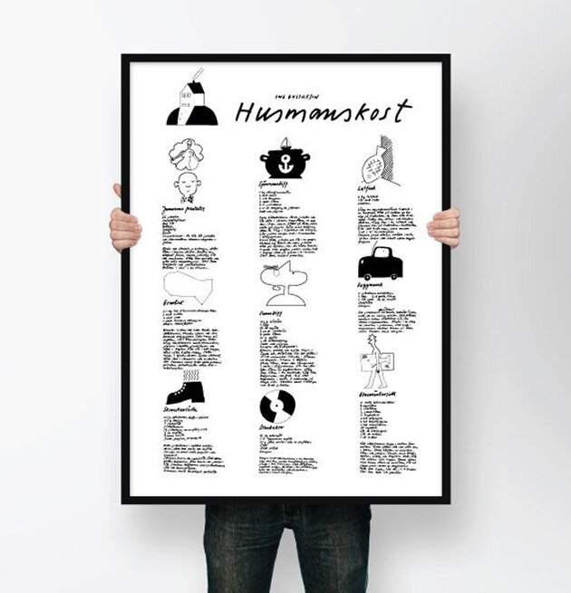 Poster Husmanskost #1 från Owe Gustafson med svenska rätter