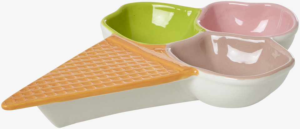 Fat Glasstrut Rosa/Grön från Rice med tre färgglada fack