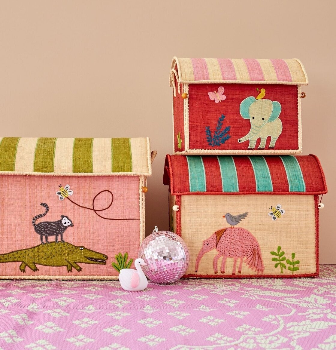 Förvaringskorg Sweet Jungle Theme från Rice i olika färger