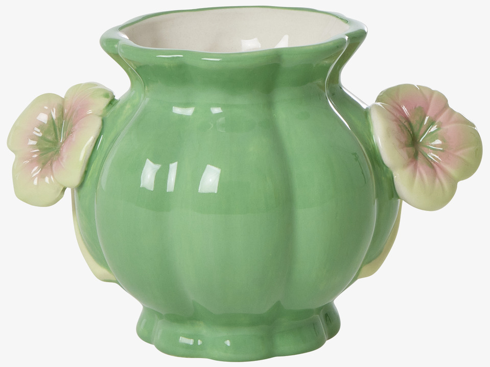 Keramikvas Fyrklöver från Rice med grön och rosa blomdesign