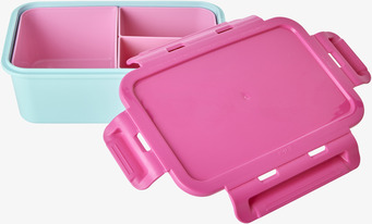 Lunchbox Rosa/Turkos från Rice på vit bakgrund