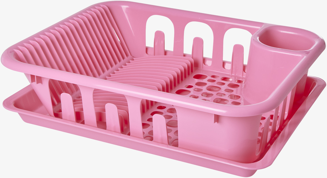 Diskställ Rosa från Rice, rosa plast, med bestickhållare