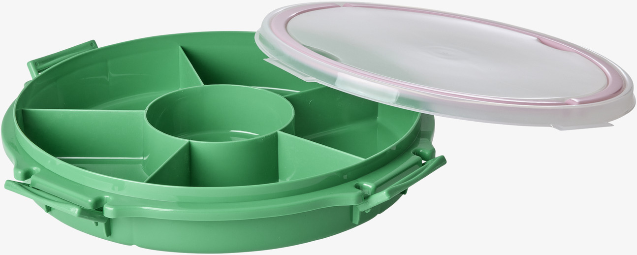 Serveringsbricka Med Lock & Handtag från Rice, grön plast