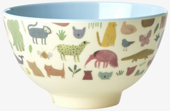 Liten Skål Sweet Jungle Print Dusty Blue från Rice