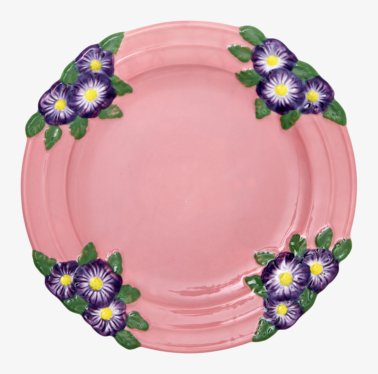 Assiett Keramik - Embossed Flower Design Pink från Rice