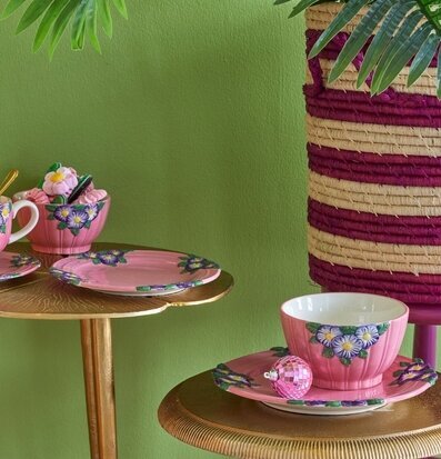 Kakfat Keramik - Embossed Flower Design Pink från Rice