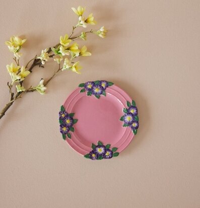 Kakfat Keramik - Embossed Flower Design Pink från Rice