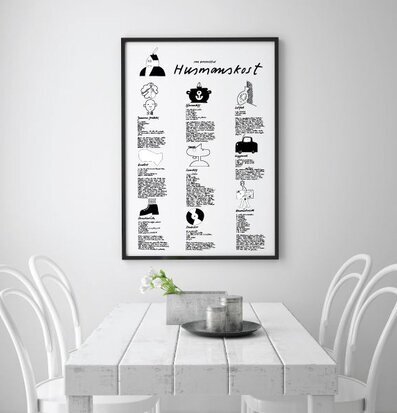 Poster Husmanskost #1 från Owe Gustafson i svart ram