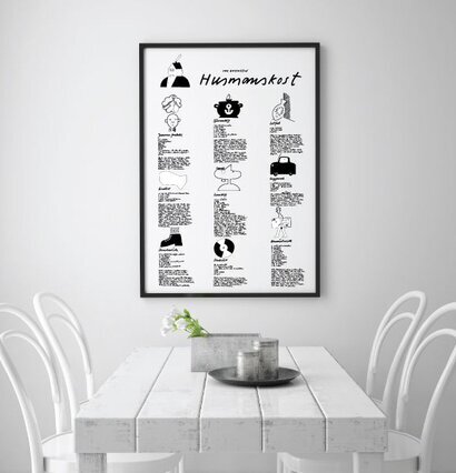 Poster Husmanskost #1 från Owe Gustafson i svart ram