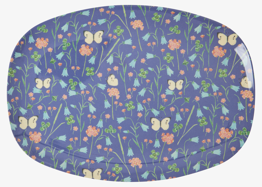 Tallrik Butterfly Field Print från Rice med fjärilsmotiv