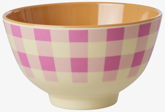 Liten Skål Check It Out Print från Rice med rutigt mönster