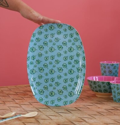 Tallrik Good Luck Print från Rice med gröna blommor