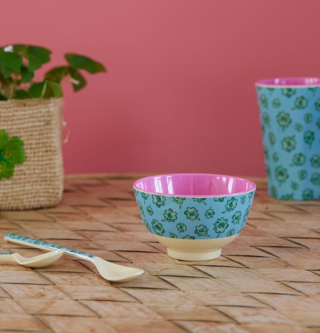 Liten Skål Good Luck Print från Rice med färgglatt mönster