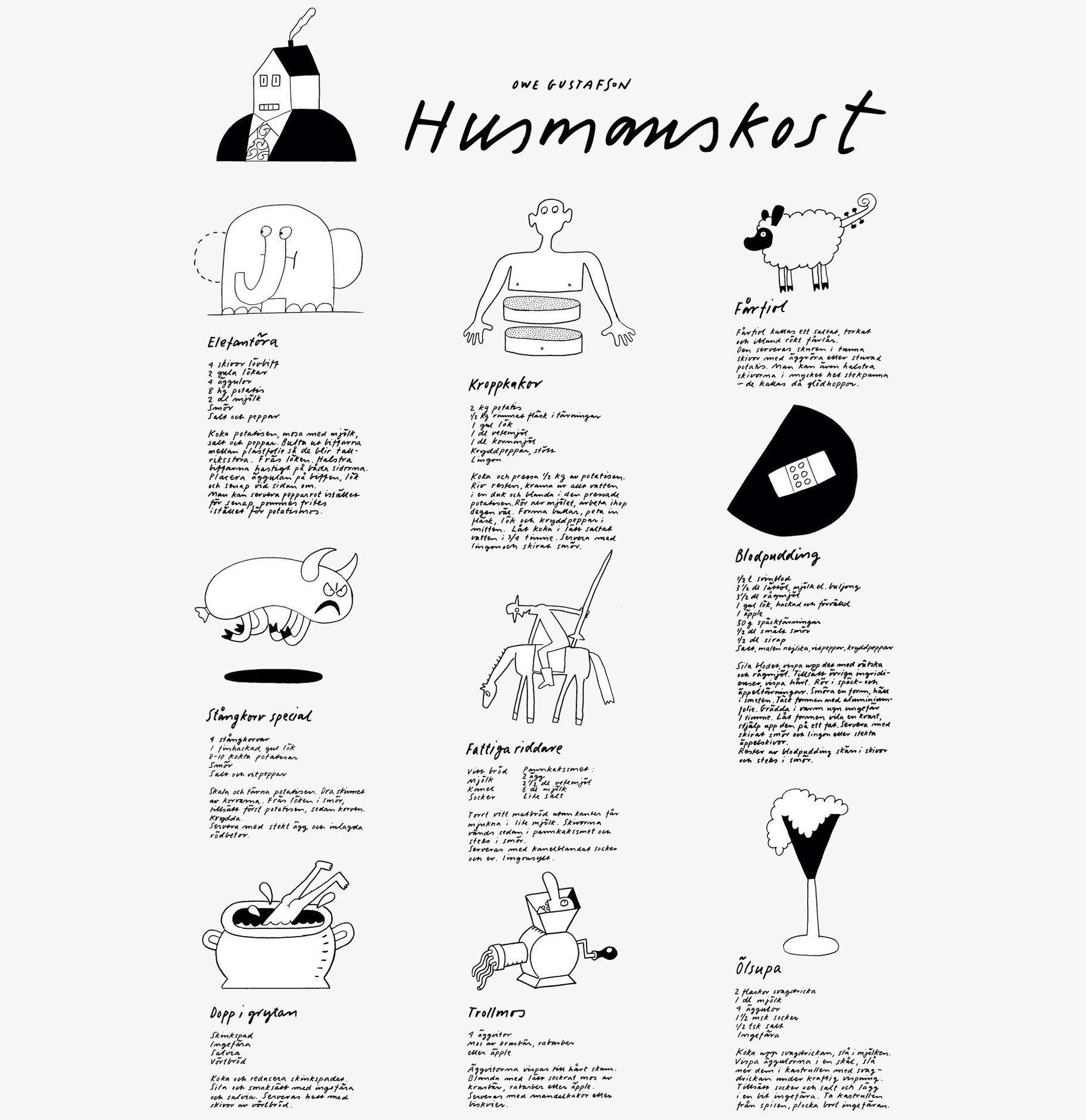 Poster Husmanskost #2 av Owe Gustafson med svenska recept