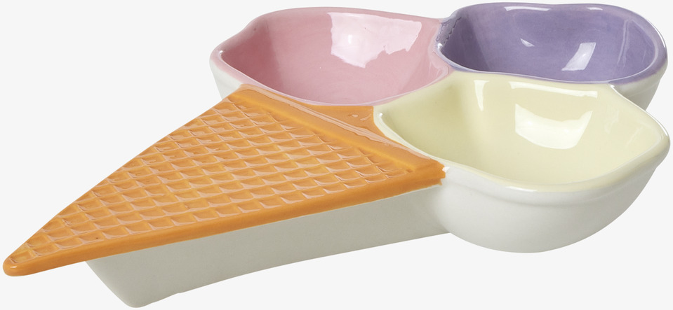 Fat Glasstrut Lila/Rosa från Rice med färgglada skålar