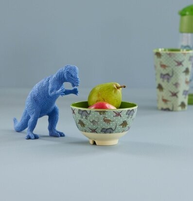 Liten Skål New Dino Print från Rice med dinosauriemotiv