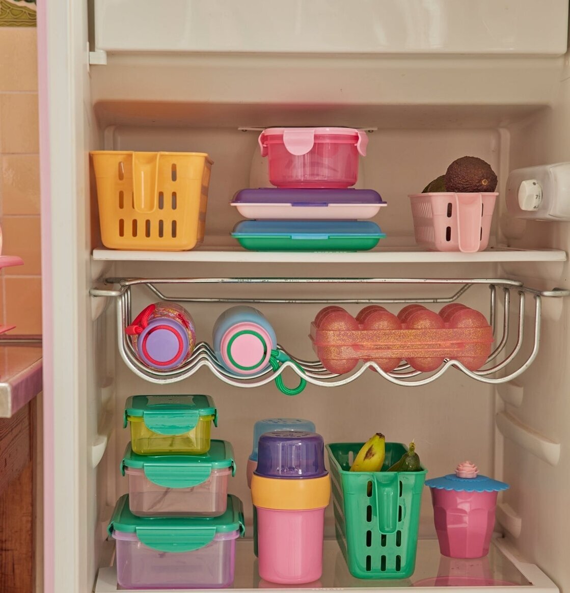 Förvaringsbox Pålägg Blå från Rice i organiserat kylskåp