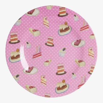 Assiett Sweet Cake Print från Rice med färgglada bakverk