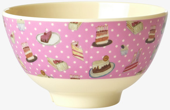 Liten Skål Sweet Cake Print från Rice med färgglada bakverk