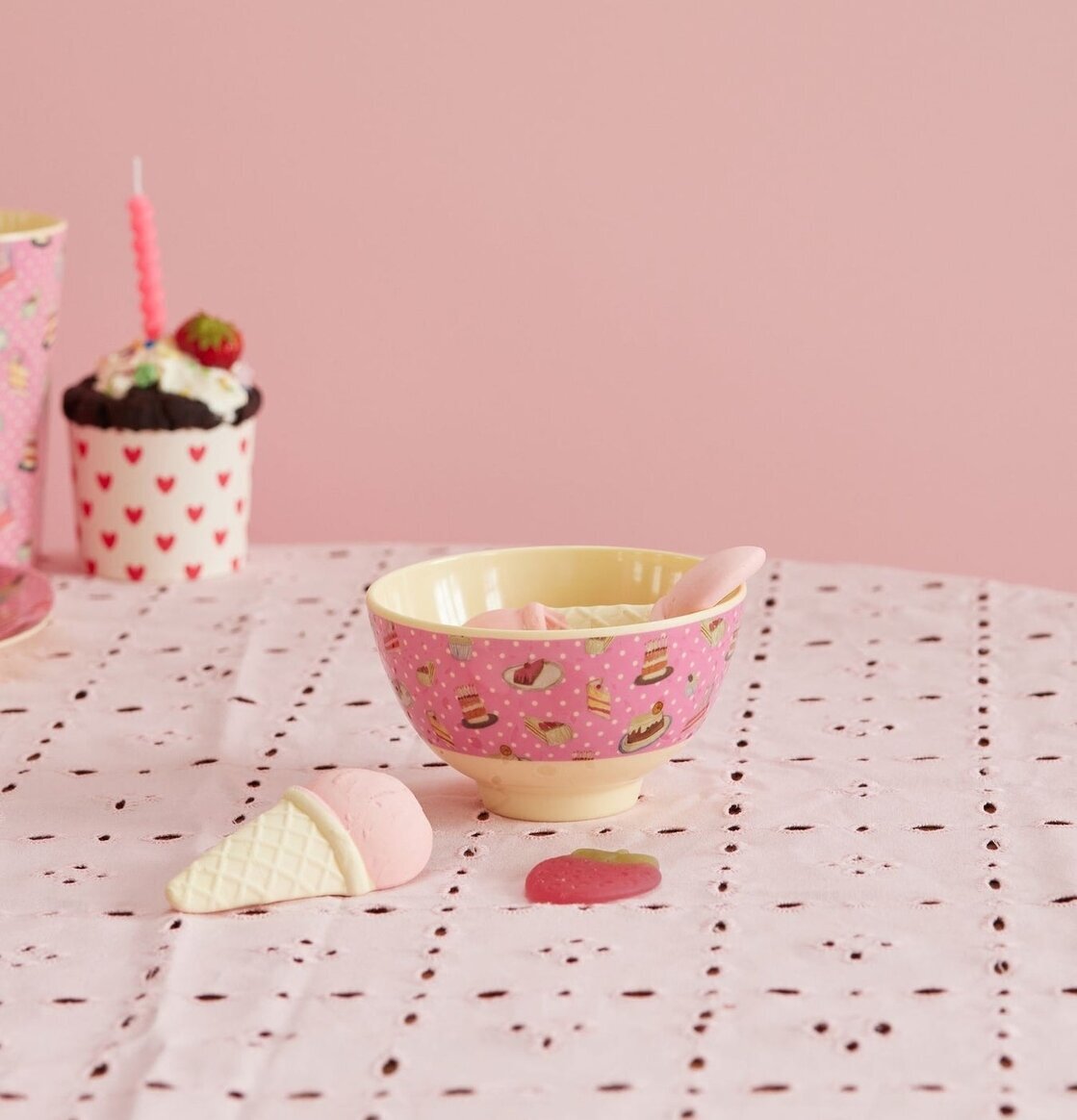 Liten Skål Sweet Cake Print från Rice med färgglatt mönster