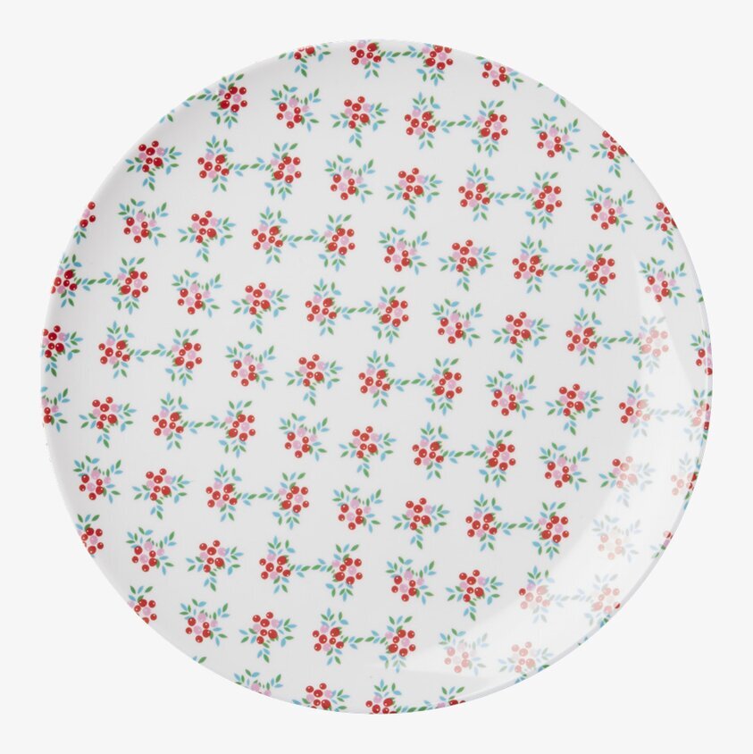 Tallrik X-mas Holly Print från Rice med julmotiv och bär