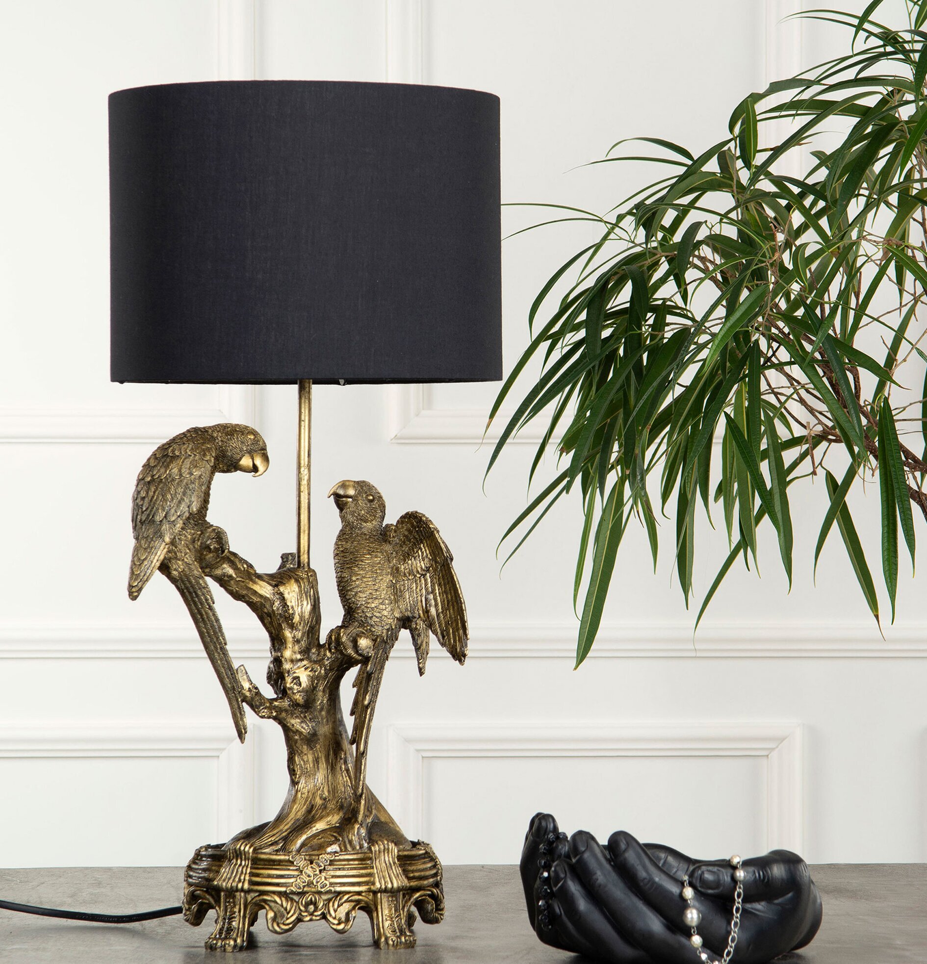 Bordslampa Fåglar Guld/Brun Poly från A Lot Decoration