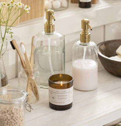 Glasflaska Med Pump Klar/Mässing 480 ml från IB Laursen